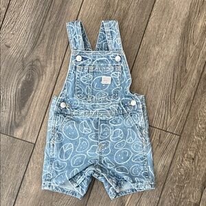Old Navy Blue Overalls with White Patterns